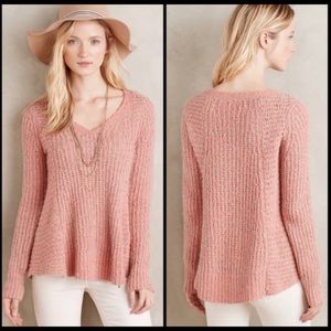 Anthropologie Moth V-Neck Oversized Chunky Sweater